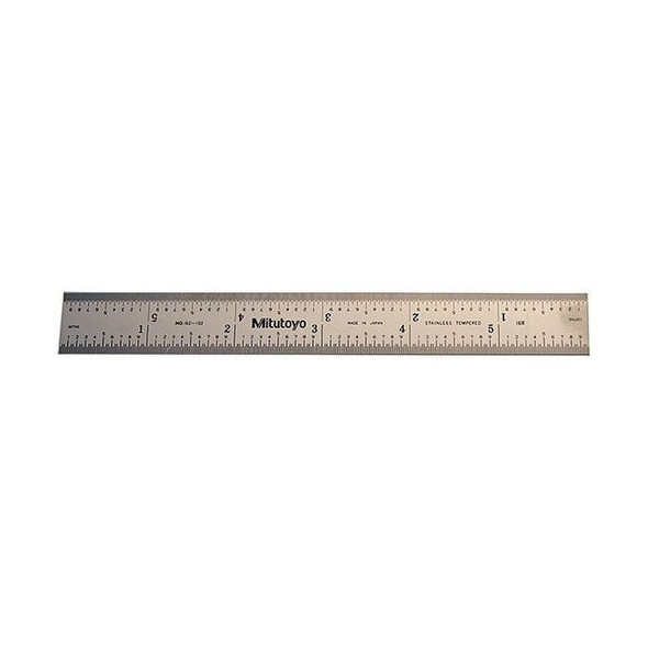 Mitutoyo Steel Rule,6" Size,16R Graduation,3/4" W 182-102