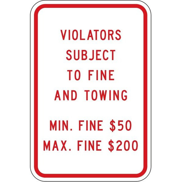 Lyle Handicap Parking Sign, 12" W, 18" H, English, Aluminum, White HC-PA01-12HA