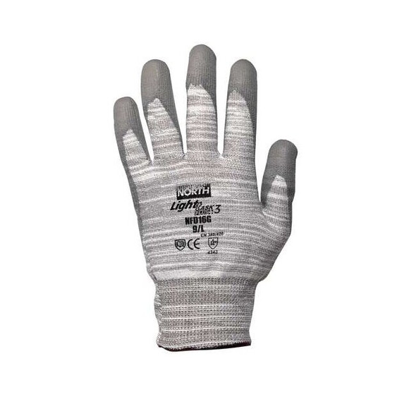 Cut-Resistant Coated Gloves, Cut Level A3 ,Polyurethane ,Gray ,S 1 PR