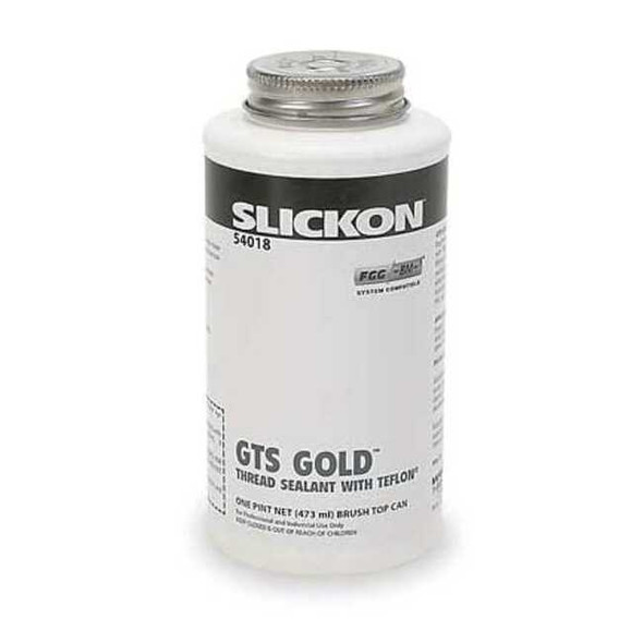 Pipe Thread Sealant 19.2 fl oz, Brush-Top Can, Slickon GTS Gold, Yellow, Paste