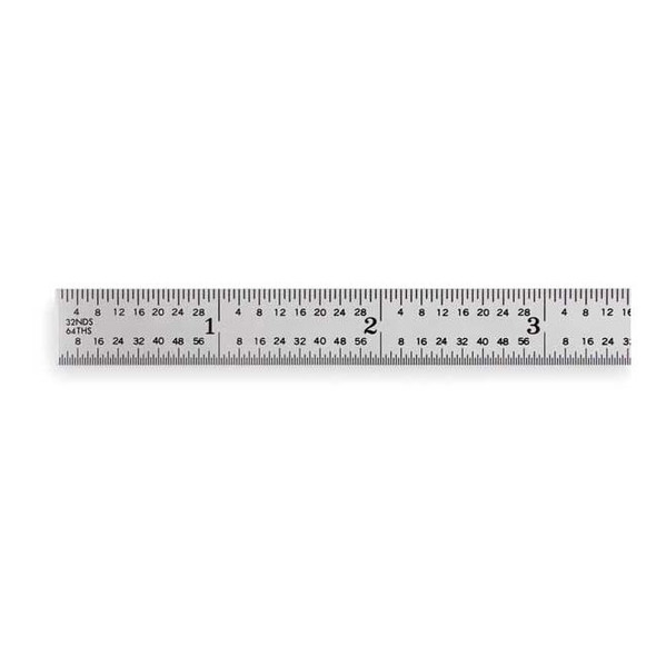 Mitutoyo Steel Rule,Flexible,12In,32/64/10/100ths 182-223