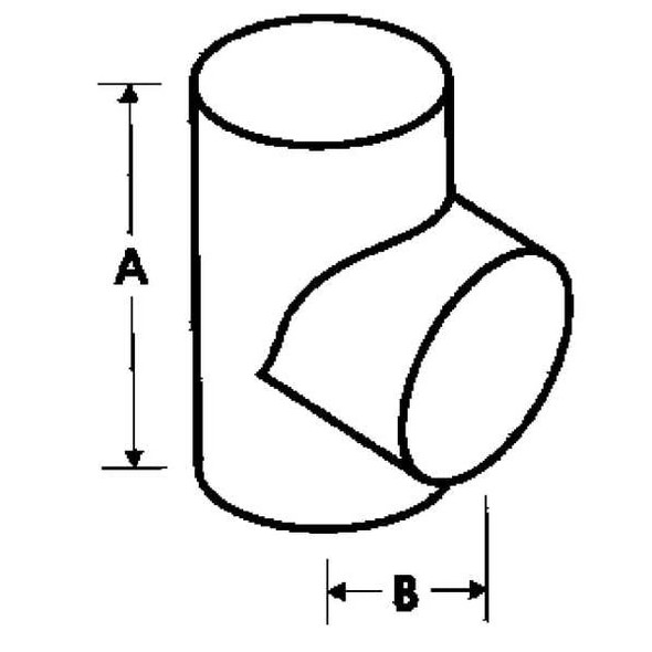Ameri-Vent Standard Tee,4" Dia.,8-7/8" L 4ET