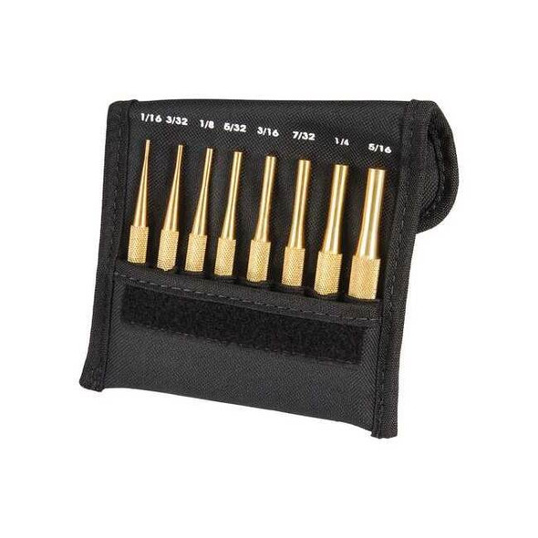 Starrett Drive Pin Punch Set,8 Pieces,Brass SB565Z