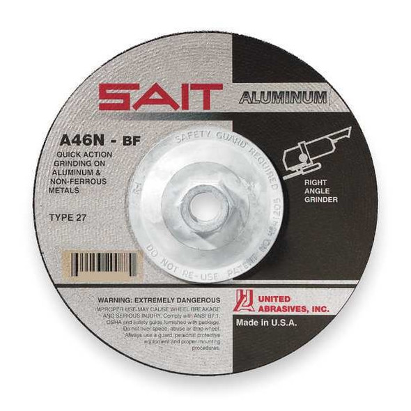 United Abrasives/Sait DepressedGrindWhl,5/8"-11CN,ThreadHle 20088 United Abrasives/Sait DepressedGrindWhl,5/8"-11CN,ThreadHle 20088