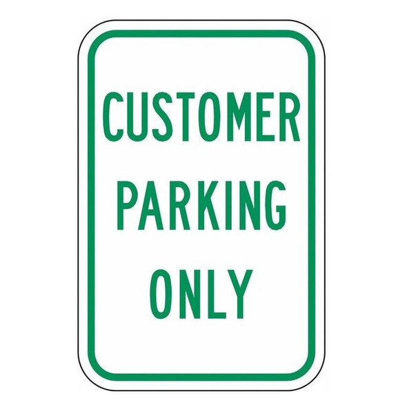 Lyle Customer Parking Sign, 12" W, 18" H, English, Aluminum, White RP-116-12HA