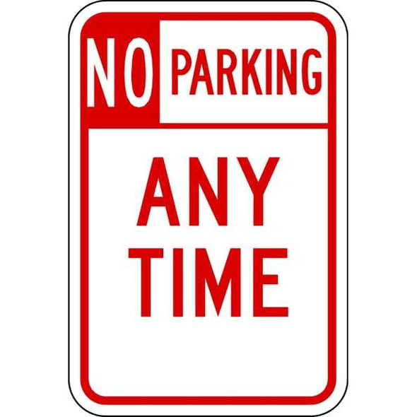 Lyle No Parking Sign, 12" W, 18" H, English, Aluminum, Red LR7-100-12HA