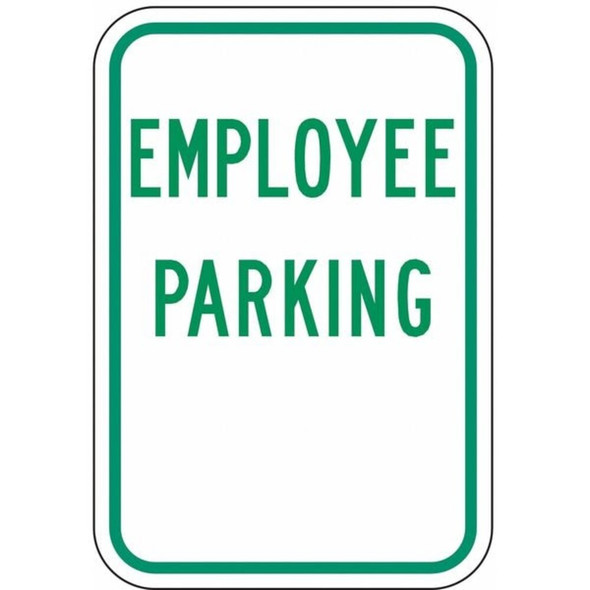 Lyle Employee Parking Sign, 12" W, 18" H, English, Aluminum, White RP-021-12HA
