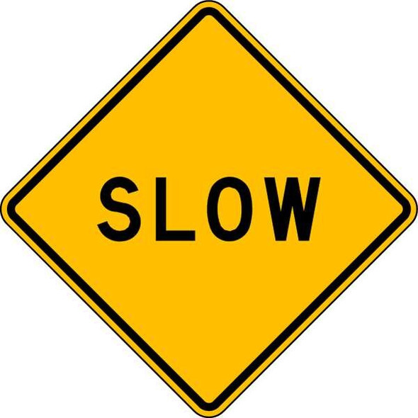 Lyle Slow Traffic Sign,24" x 24" LW8-12-24HA Lyle Slow Traffic Sign,24" x 24" LW8-12-24HA