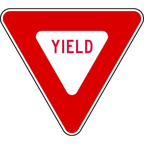 Yield Traffic Sign, 36 in H, 36 in W, Aluminum, Triangle, English, R1-2-36HA