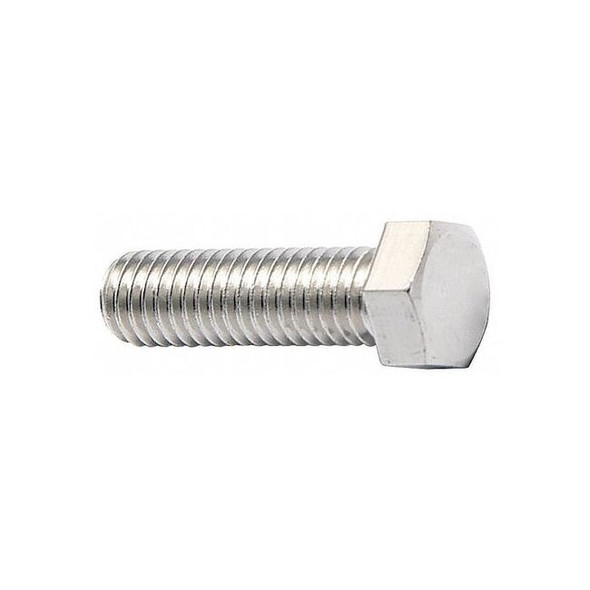 18-8, 3/8"-16 Hex Head Cap Screw, Plain Stainless Steel, 2-1/2 in L, 25 PK