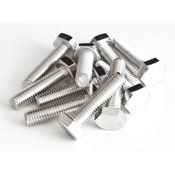 18-8, 3-8"-16 Hex Head Cap Screw, Plain Stainless Steel, 2-1-2 in L, 25 PK  FBHEXB3816212FTP25