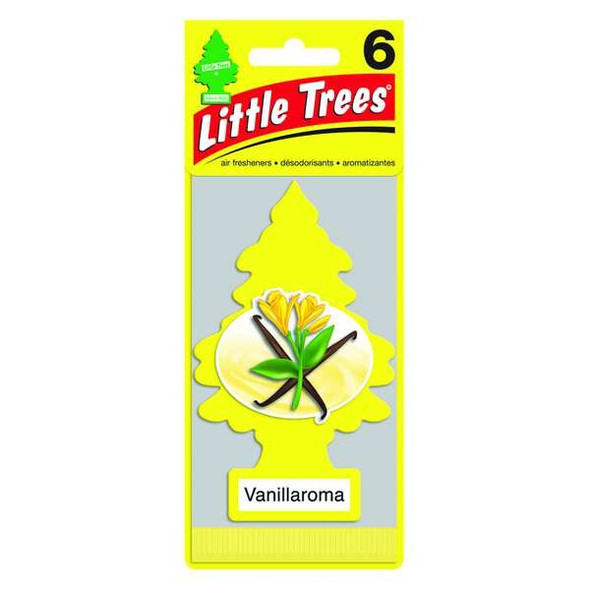 Little Trees Air Freshener,Card w/String,Yellow,PK6 U6P-10105