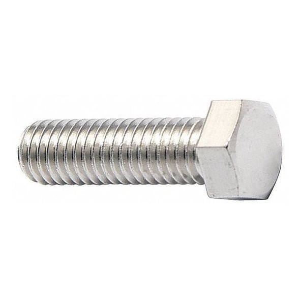 18-8, 3/8"-16 Hex Head Cap Screw, Plain Stainless Steel, 1-1/4 in L, 25 PK