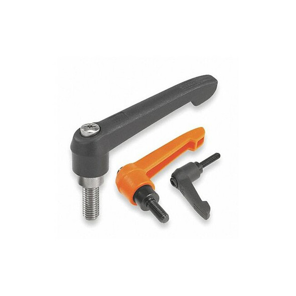 Adjustable Handle Size: 1, M06X35, Plastic, Black RAL 7021, Comp: Steel