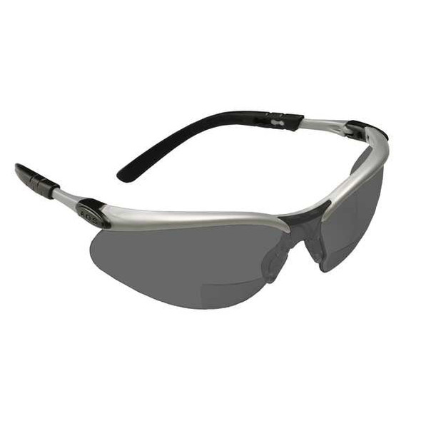 3M(TM) Bx(TM) Reader Safety Glasses, Black/Gray Wraparound Frame, 3.0 Diopter, Gray Lens, Universal