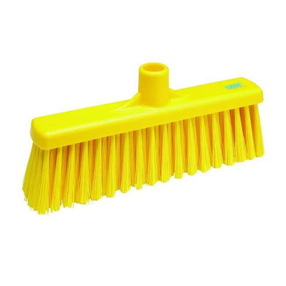 Vikan 12 in Sweep Face Broom Head, Stiff, Synthetic, Yellow 31666