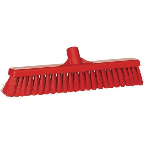 Vikan 16 in Sweep Face Broom Head, Medium, Synthetic, Red 31794