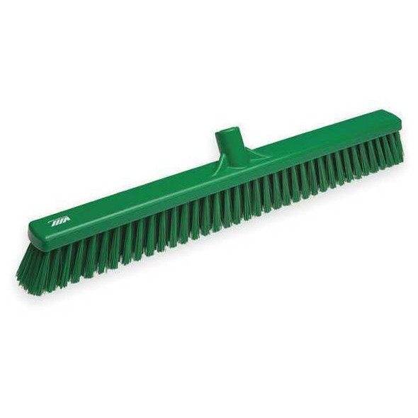24 in Sweep Face Broom Head, Soft/Stiff Combination, Synthetic, Green