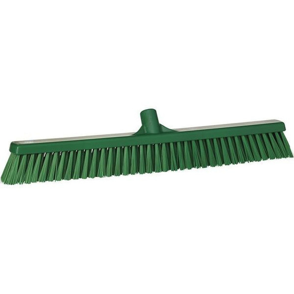 Vikan 24 in Sweep Face Broom Head, Soft/Stiff Combination, Synthetic, Green 31942