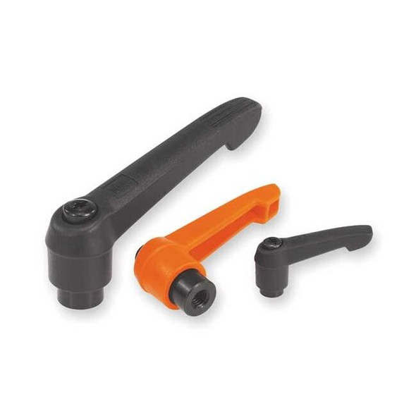 Adjustable Handle Size: 1 1/4-20, Plastic Black RAL 7021, Comp: Stainless Steel