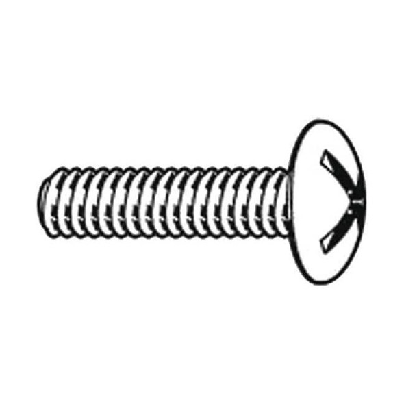 #6-32 x 1 in Phillips Truss Machine Screw, Zinc Plated Steel, 100 PK