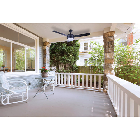 Home Impressions Sardiac 52 In. Black Outdoor Ceiling Fan with Light Kit CF52SAR3BK-B 525883