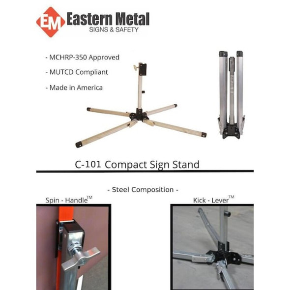 Sign Stand,Steel,15 in Maximum Mast H  669-C-101-S-KLSH
