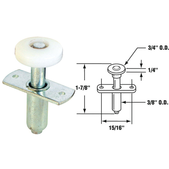 Prime-Line Nail-Down Bi-Fold Door Top Roller Guide (2 Count) N 6611
