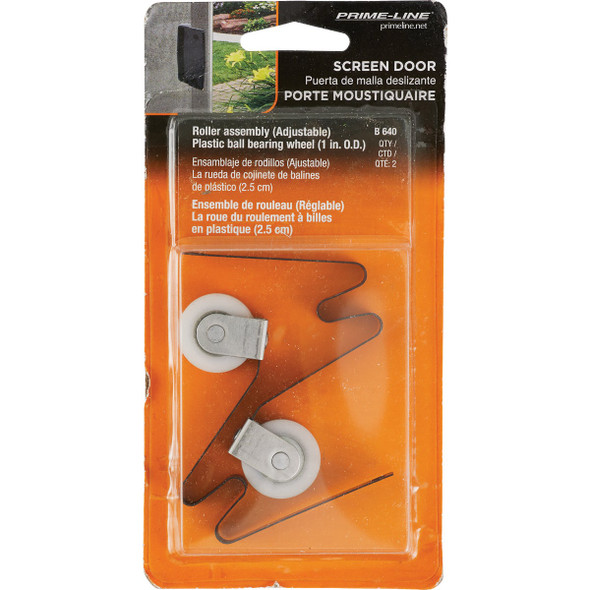 Prime Line 1 In. Steel Screen Door Tension Springs with Nylon Roller (2-Pack)
