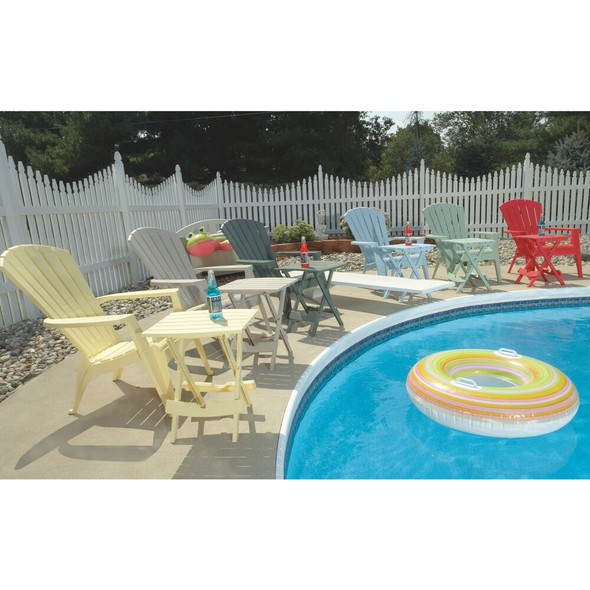 Adams Quik-Fold White 15 In. x 17.5 In. Rectangle Resin Folding Side Table 258423 844101