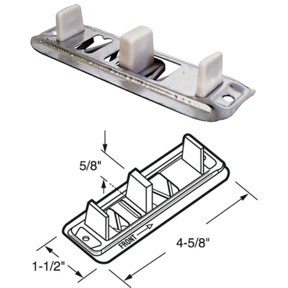Prime-Line Adjustable Steel Base Bypass Door Bottom Guide (2 Count) N 6560