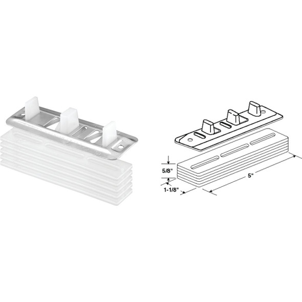 Prime-Line Bypass Door Guide & Carpet Risers N 6661