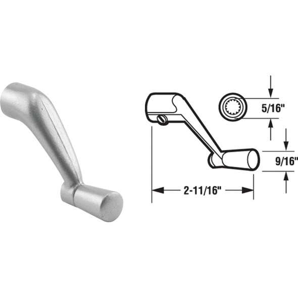 Prime-Line 5/16 In. Aluminum Die-Cast Casement Window Crank Handle H 3531