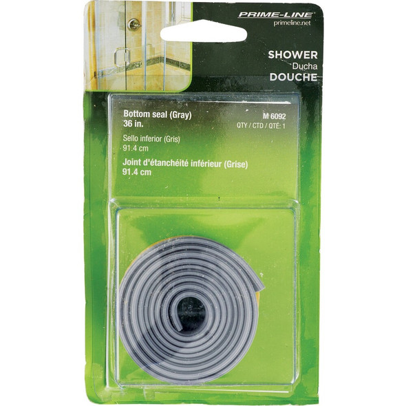 Prime-Line 1-7-16 In. x 36 In. Gray Flat Bottom Shower Door Seal M 6092 206490
