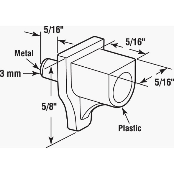 Prime-Line 3mm Clear Plastic with Metal Stem Shelf Support (8-Count) U 10156 208132