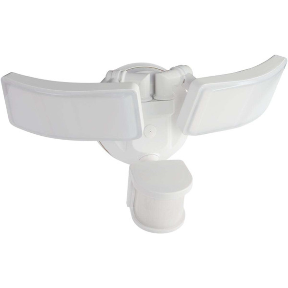 White Motion Sensing Twin Swivel Head LED Floodlight Fixture P042W