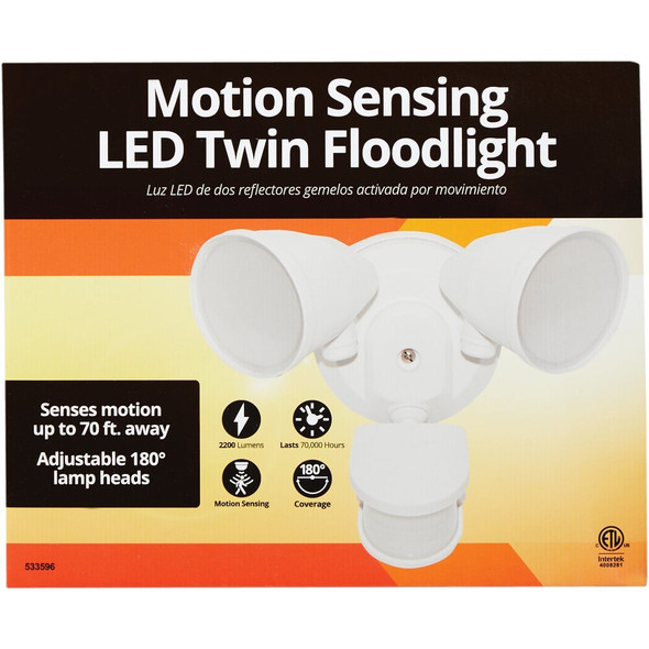 White Motion Sensing LED Floodlight Fixture P3-180W 533596