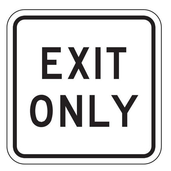 Exit Only Parking Sign, 18 in H, 18 in W, Aluminum, Square, English, LR7-68-18DA