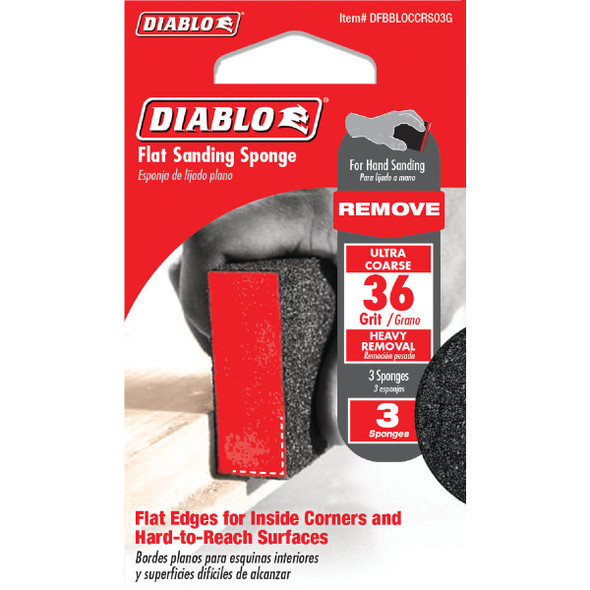 Diablo 3pk 36-Gr Sanding Sponge DFBBLOCCRS03G 344830