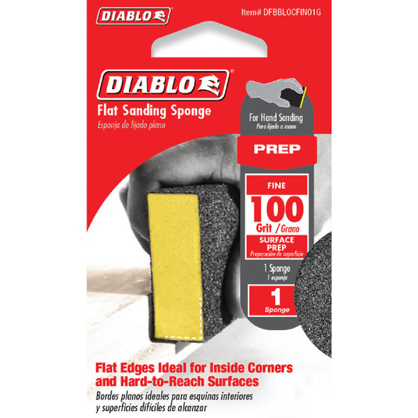 Diablo 2-1/2 In. x 4 In. x 1 In. 100 Grit (Fine) Flat Edge Sanding Sponge