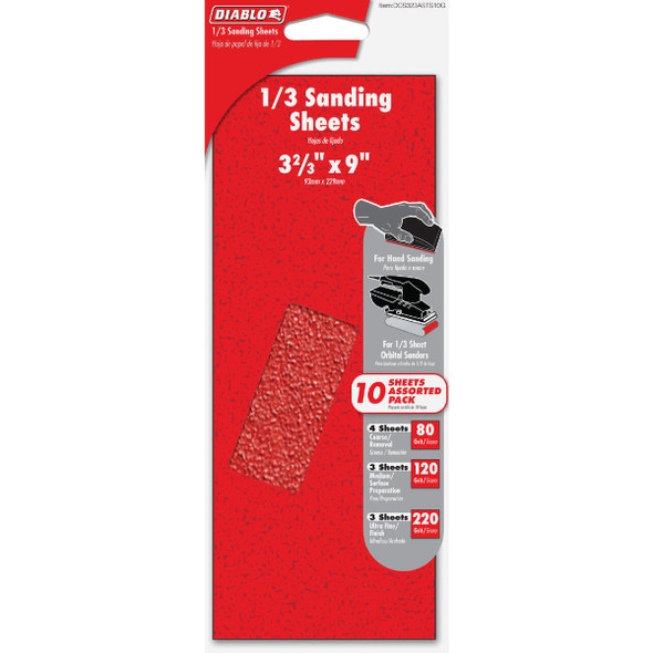 Diablo 1/3 Sanding Sheet Ast DCS323ASTS10G