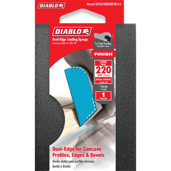 Diablo 2-1/2 In. x 4 In. x 1 In. 220 Grit (Ultra Fine) Dual-Edge Sanding Sponge