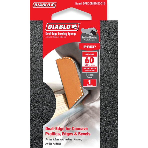 Diablo 2-1-2 In. x 4 In. x 1 In. 60 Grit (Medium) Dual-Edge Sanding Sponge DFBCOMBMED01G 311108