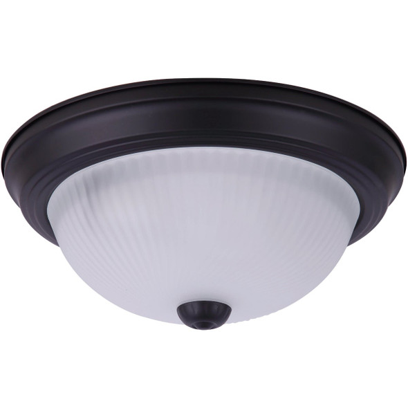 Canarm 11 In. Matte Black Flush Mount, Frosted Glass IFM211MBK-RGF