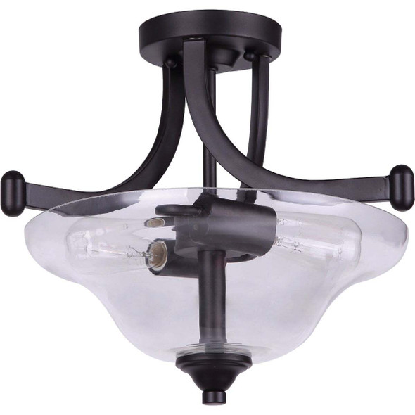 Home Impressions 15 In. Oil Rubbed Bronze Semi-Flush Mount Ceiling Light Fixture