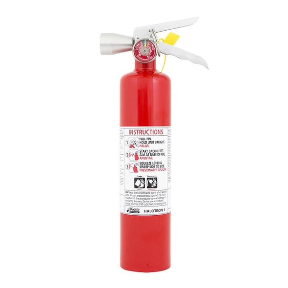 Kidde Pro Plus™ 2.5 lb Halotron® I Fire Extinguisher w/ Metal Strap Bracket Kidde Pro Plus™ 2.5 lb Halotron® I Fire Extinguisher w/ Metal Strap Bracket