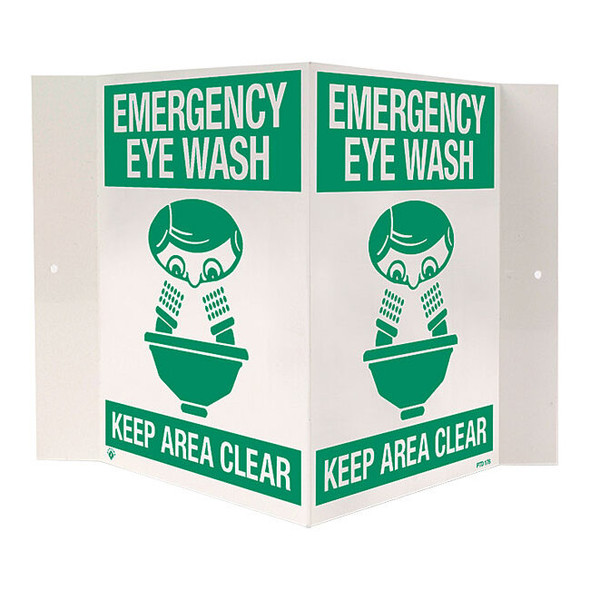 “Emergency Eye Wash” Plastic Sign