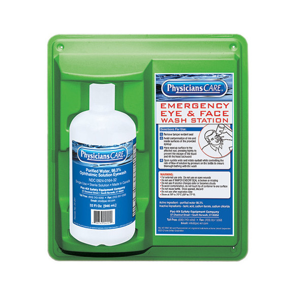Eyewash Station, Single Bottle, 32 oz, 1/Each