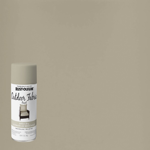 Rust-Oleum 12 Oz. Flat/Matte Outdoor Fabric Spray Paint, Medium Gray 358839