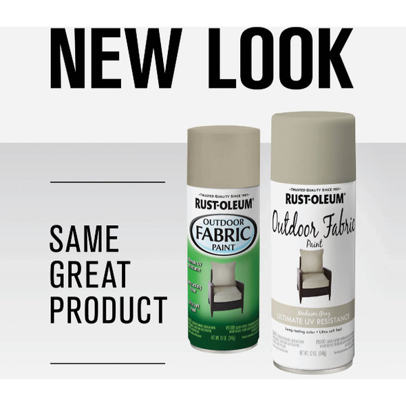 Rust-Oleum 12 Oz. Flat-Matte Outdoor Fabric Spray Paint, Medium Gray 358839 798965